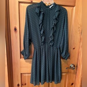 ZARA ruffled prairie dress open back